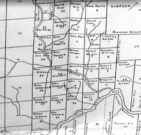 Left section showing location of the Hibbards